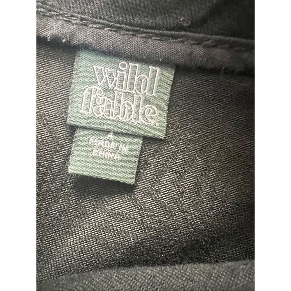 Wild Fable Black Zippered Back Denim Mini Skirt Size 4 - Picture 4 of 6